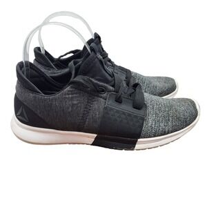 Reebok Trilux Running Shoes Womens Size 6.5 Black Gray Sneakers Trainers‎